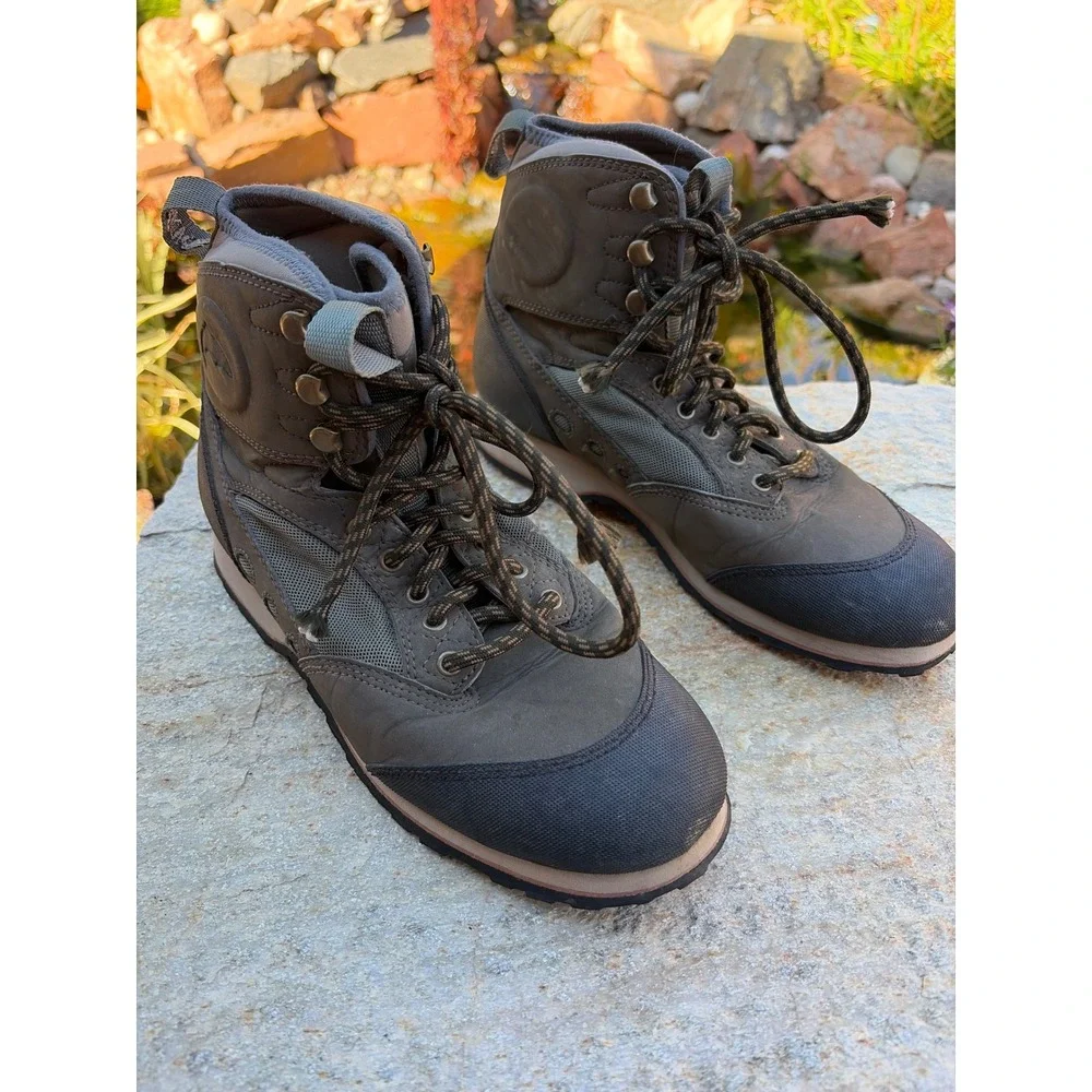 Simms Mens Gray Wading Boots Fly Fishing Rubber Sole Hiking Shoes Size 7